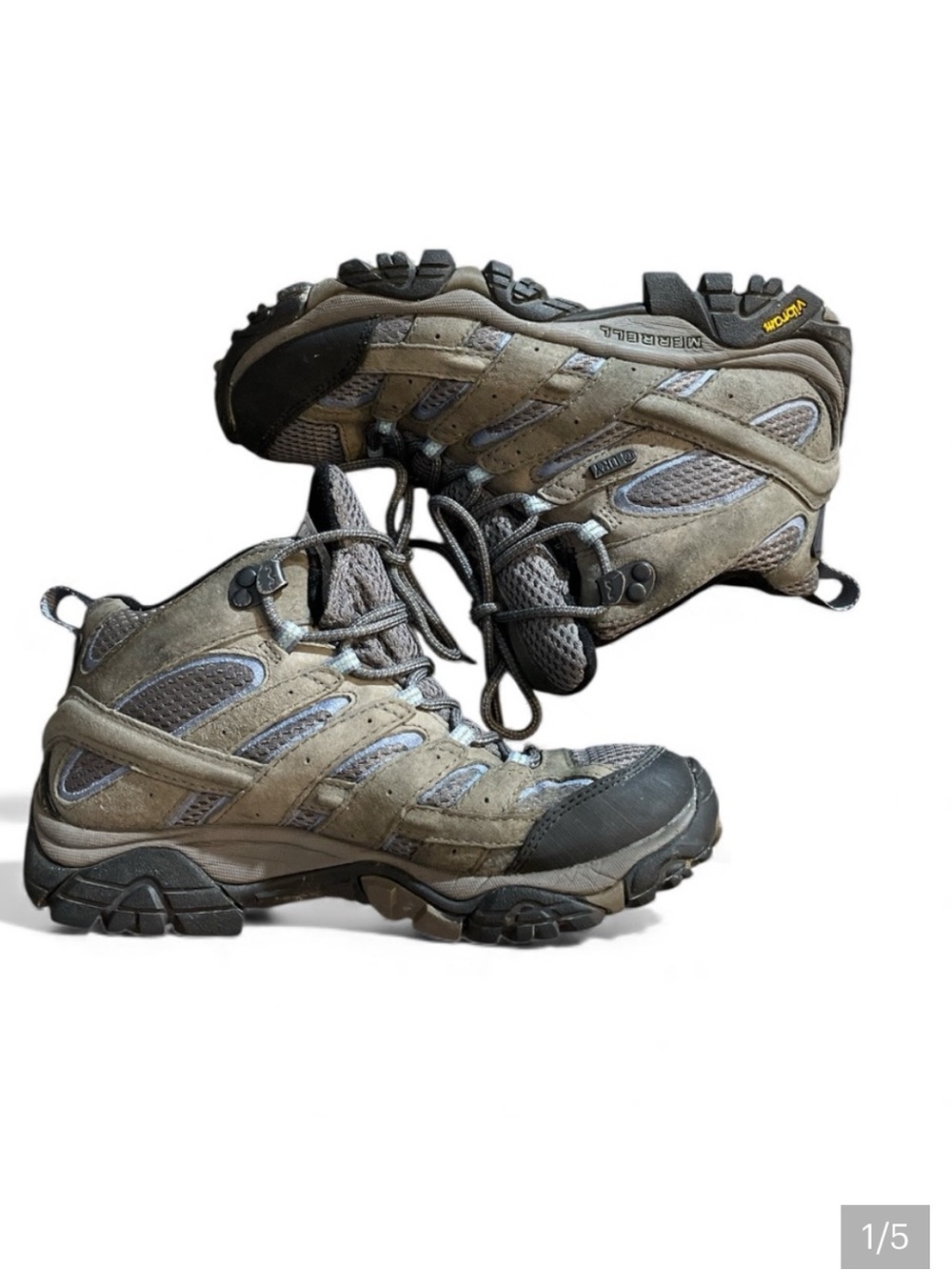 G9- Merrell Men's Size 7 Secret Dry Gray Hiking Shoes